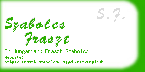 szabolcs fraszt business card